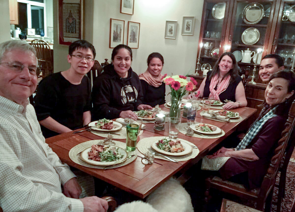 International Visitors enjoy dinner with a local Colorado Springs family